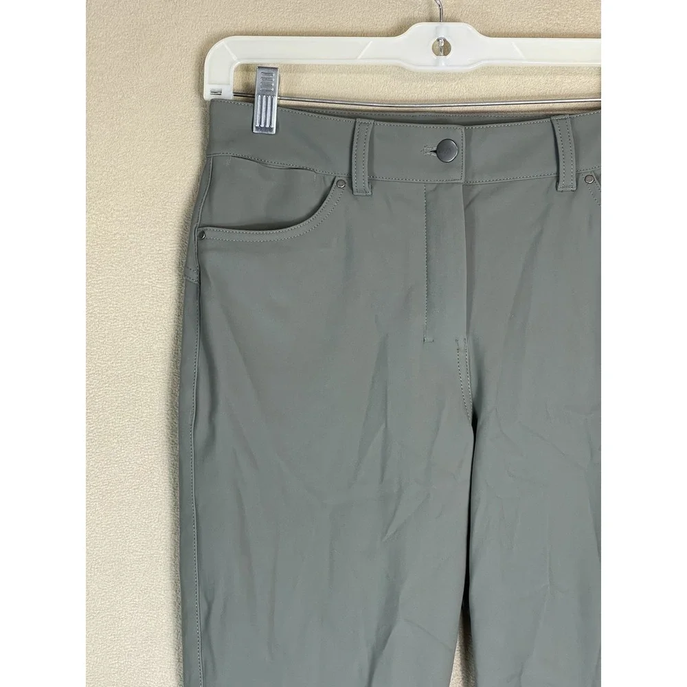 Lululemon Pants Womens 27 Green City Sleek 5 Pockets 7/8 Length Stretch Mid Rise